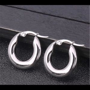Small chunky hoop earrings